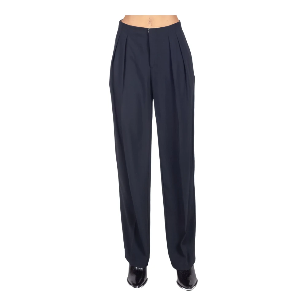 Liviana Conti Zwarte Dubbel Geplooide Peg Broek Black Dames