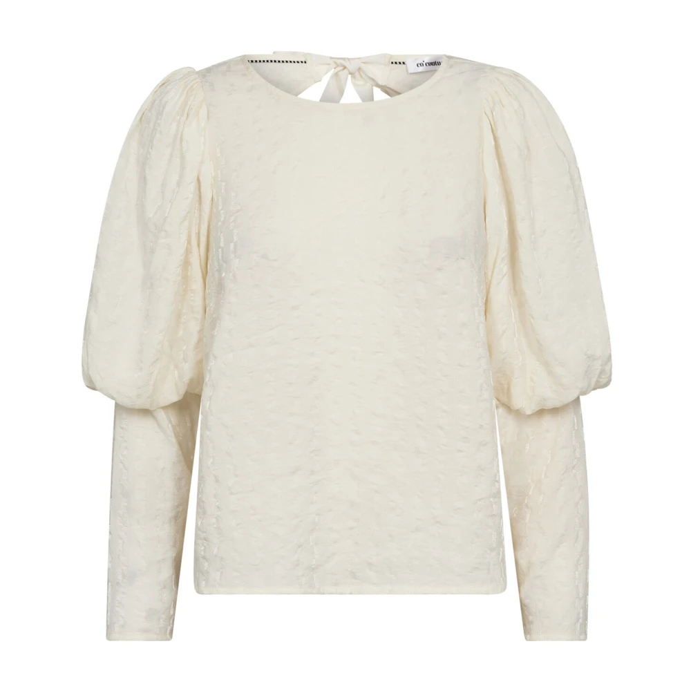 Co'Couture Strik Lange Mouw Blouse Off White Dames
