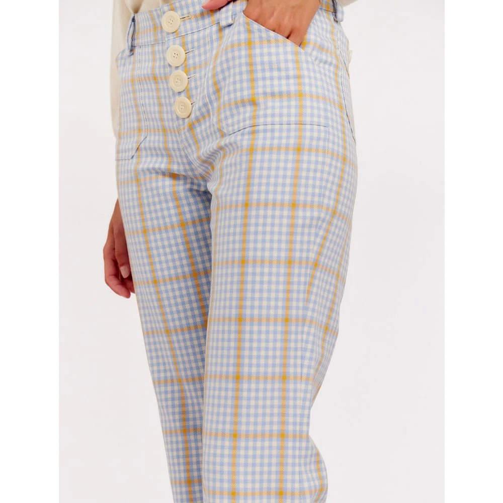 Ines De La Fressange Paris Flare cut geruite broek in jaren zeventig stijl Multicolor Dames