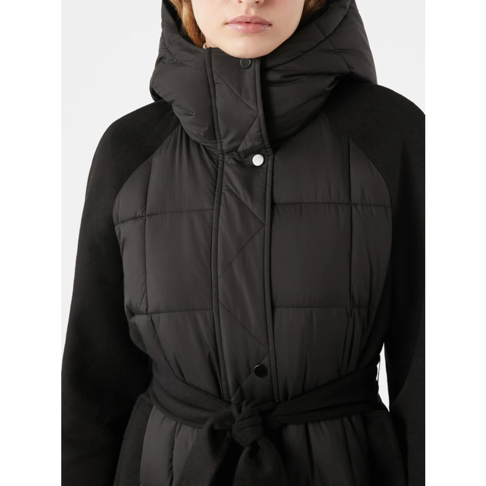 Pennyblack Zwarte Jas Nuoro Elegant Praktisch Ontwerp Black Dames