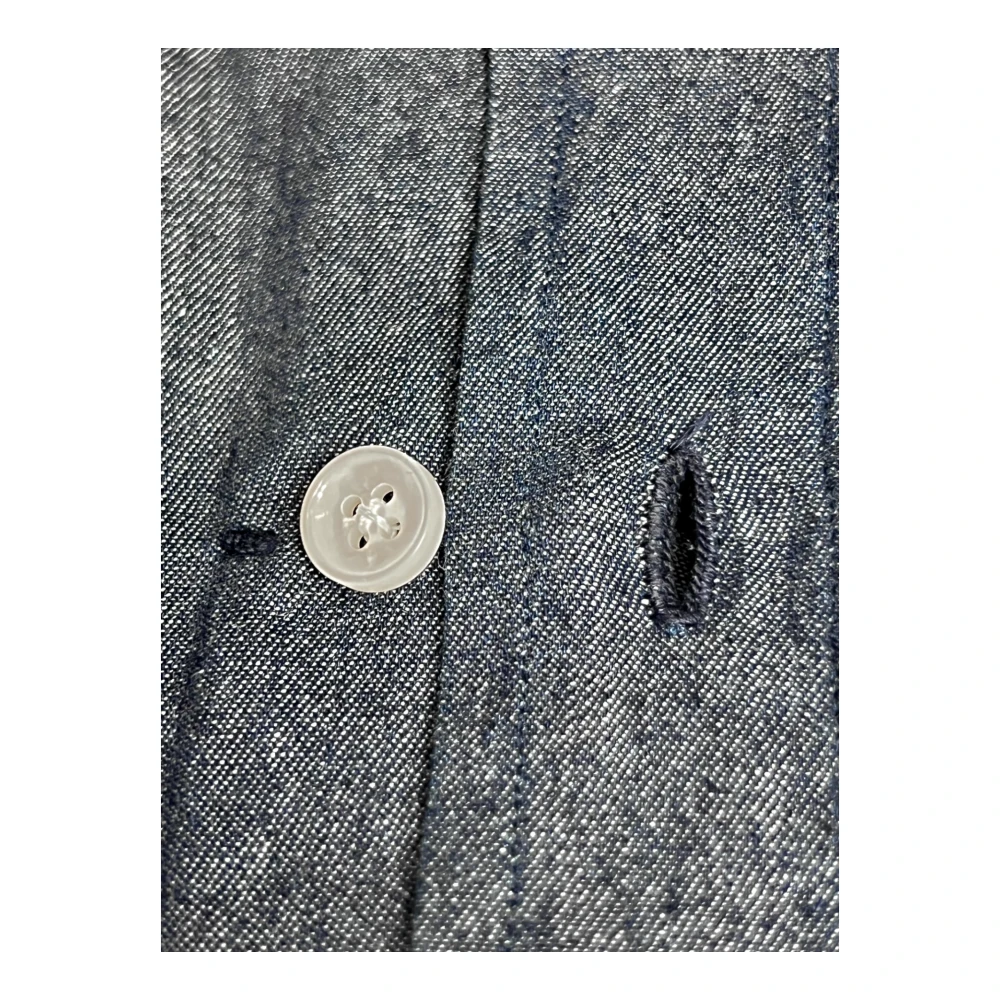 Salvatore Piccolo Denim overhemd donkerblauw fijn Blue Heren