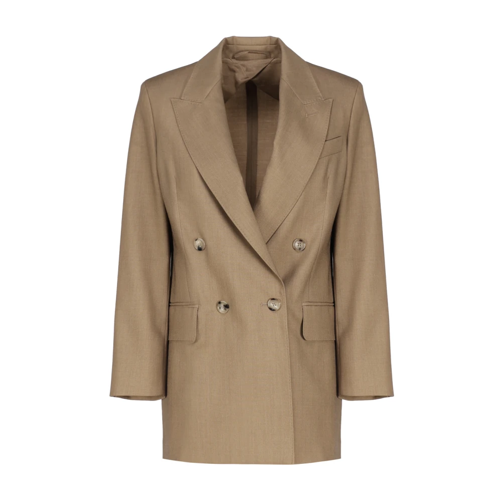 Max Mara Kameel Wollen Jas Brown Dames