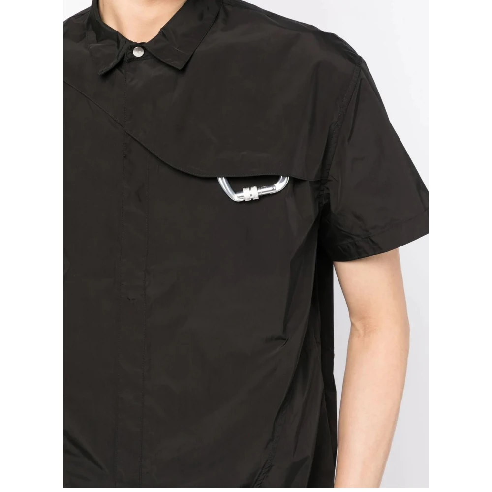 Heliot Emil Zwarte Nylon Shirt Herenmode Black Heren