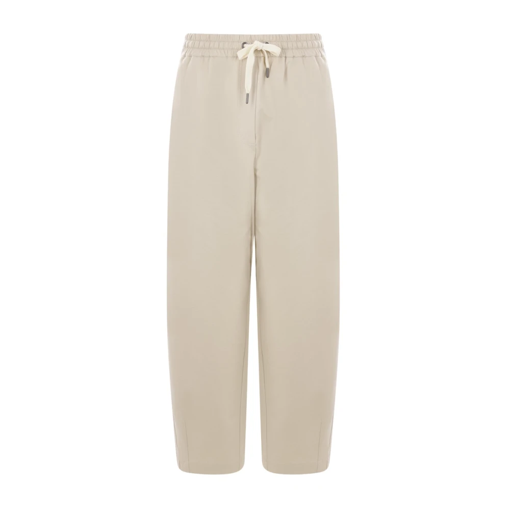 BRUNELLO CUCINELLI Beige Technische Katoenen Joggingbroek Beige Dames