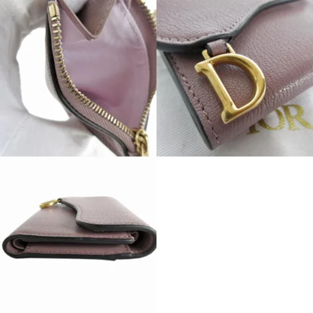 Dior Vintage Pre-owned Leather wallets Purple Dames