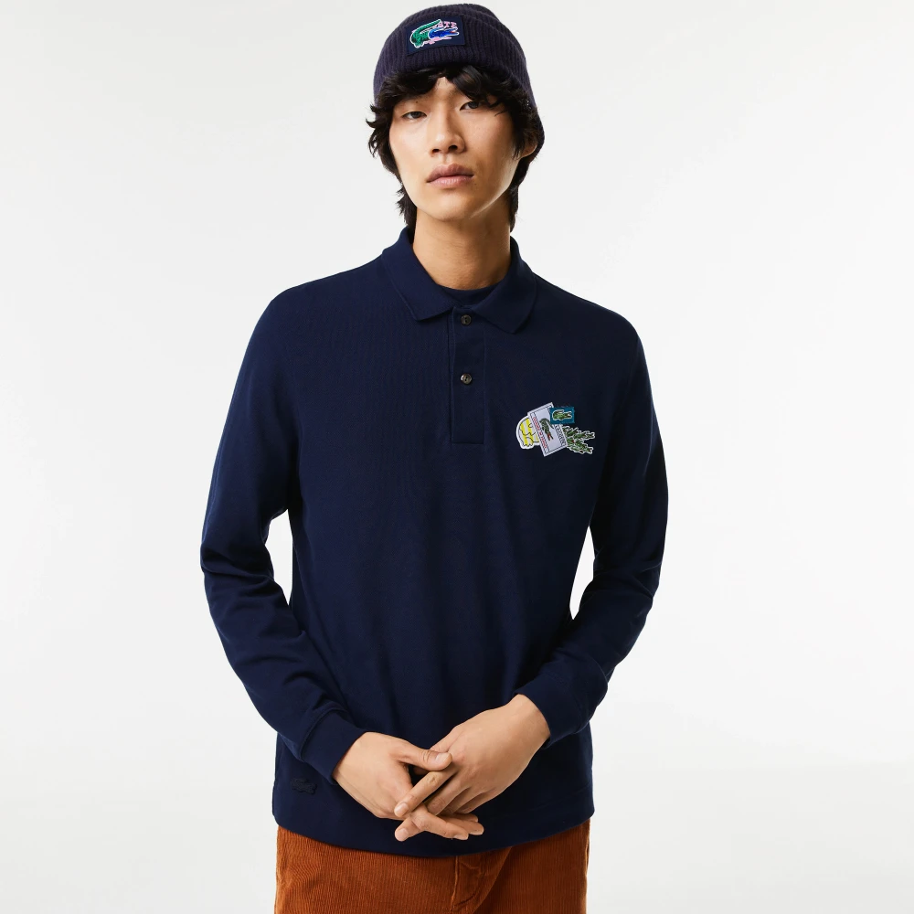 Lacoste Polo met Lange Mouwen uit Frankrijk Blue Heren