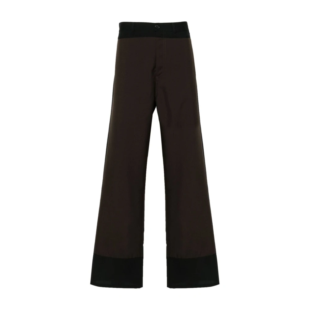 Marni Wijde Broek in Zwart en Bruin Black Heren