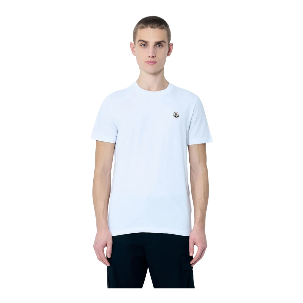 Moncler Set van drie logo patch T-shirts White Heren