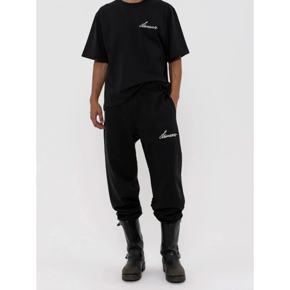 Laneus Boxy Jersey T-Shirt Black Heren