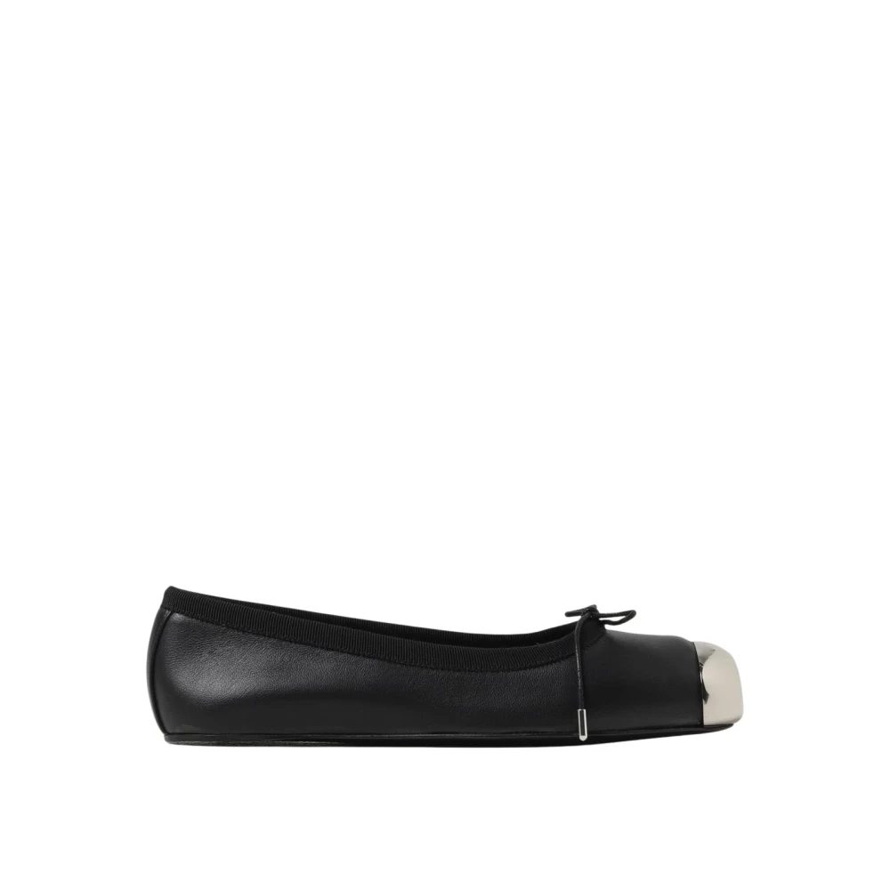 Schwarze Lederballerina-Flats - Alexander McQueen - Modalova