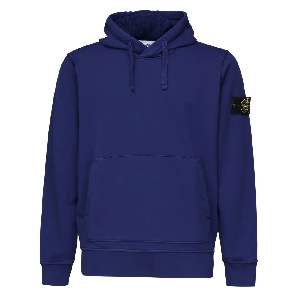 Stone Island Blauwe Katoenen Trui met Muts Blue Heren