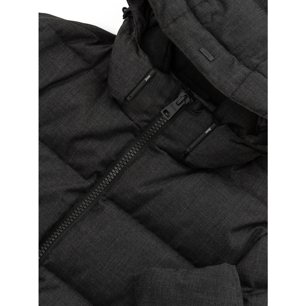 Herno Gewatteerde Jas met Capuchon Black Heren