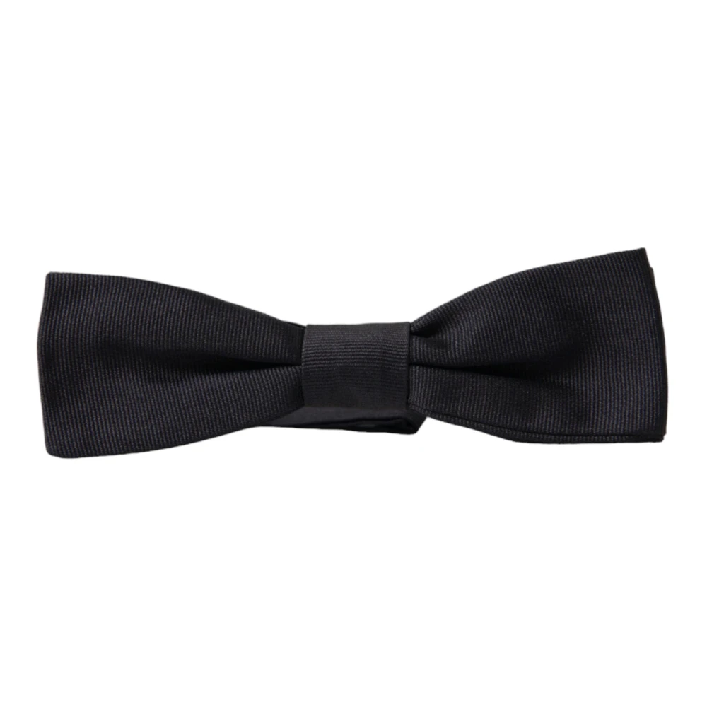 Dolce & Gabbana Zwarte Zijden Vlinderdas Elegant Black Heren