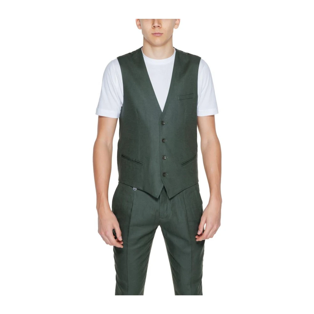 Antony Morato Linnen Blend Vest Collectie Green Heren