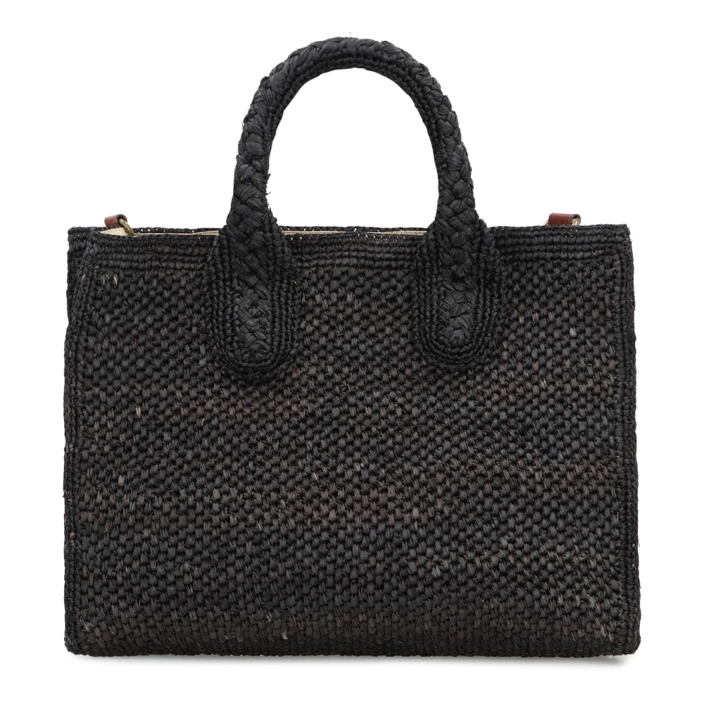 Ibeliv Rary raffia tote tas Black Dames