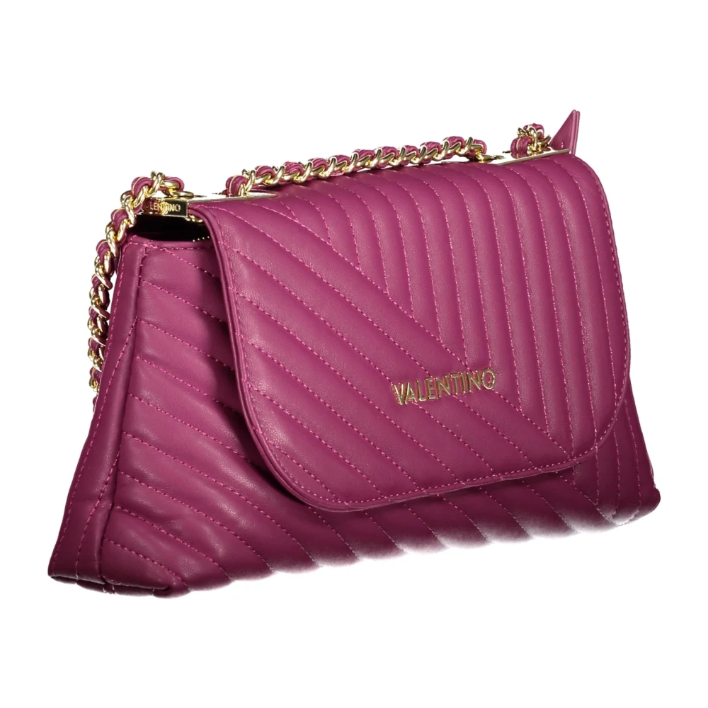 Valentino by Mario Valentino Paarse Schoudertas met Ketting en Rits Purple Dames