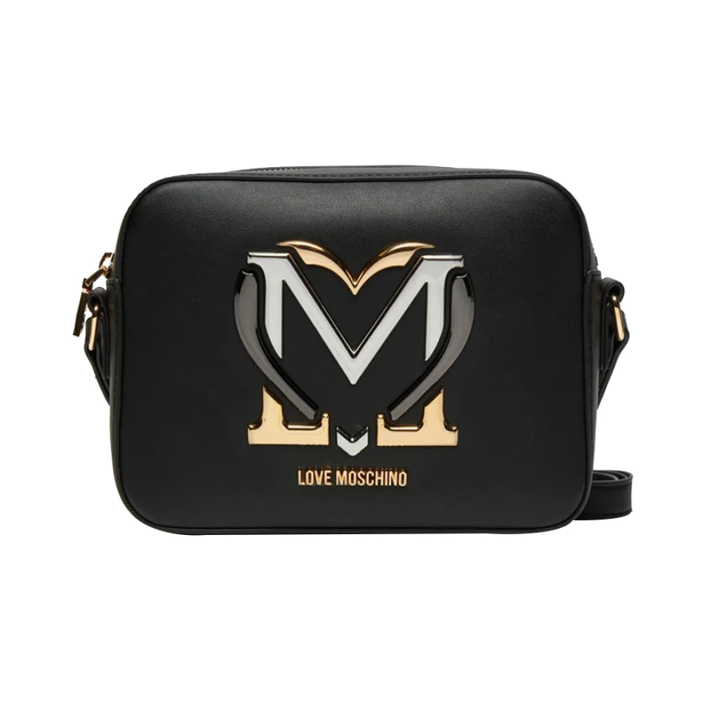 Love Moschino Zwarte schoudertas met monogramlogo Black Dames