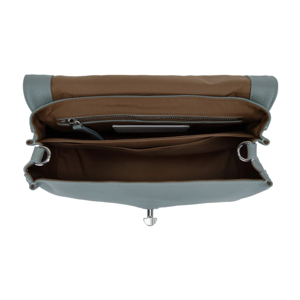Zanellato Leren schoudertas voor dames met metalen details Green Dames