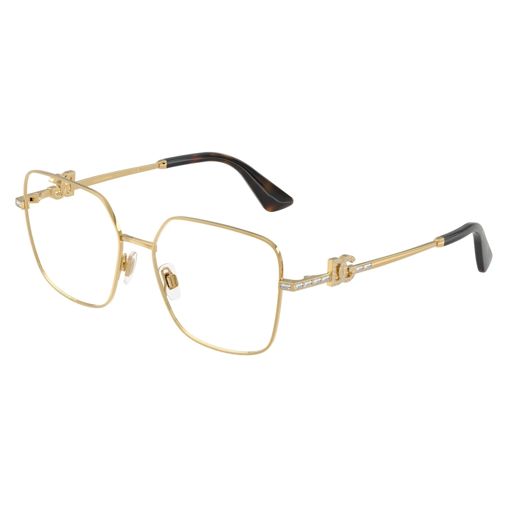 Dolce & Gabbana Gold Dg1367b 02 Woman Optical Frames Metal Transparent Squared Normal - Image 2