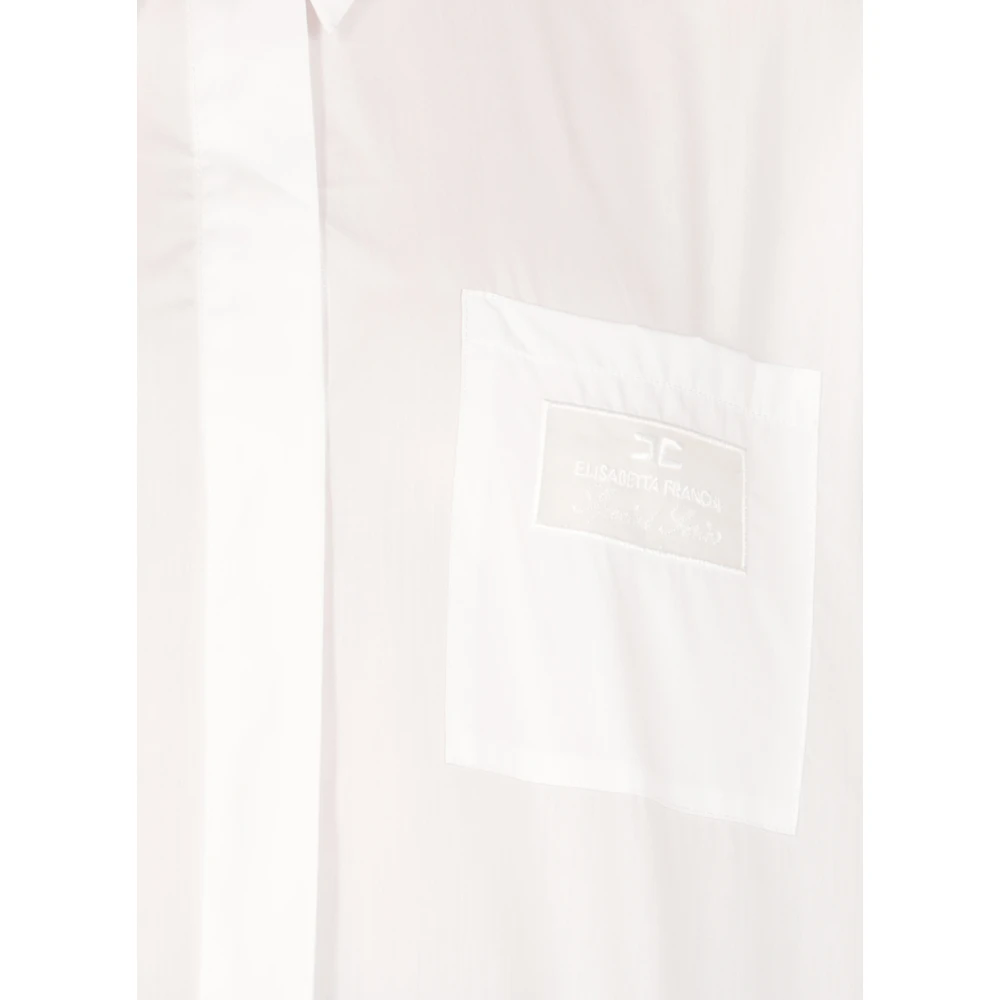 Elisabetta Franchi Witte Viscose Shirt met Kraag White Dames