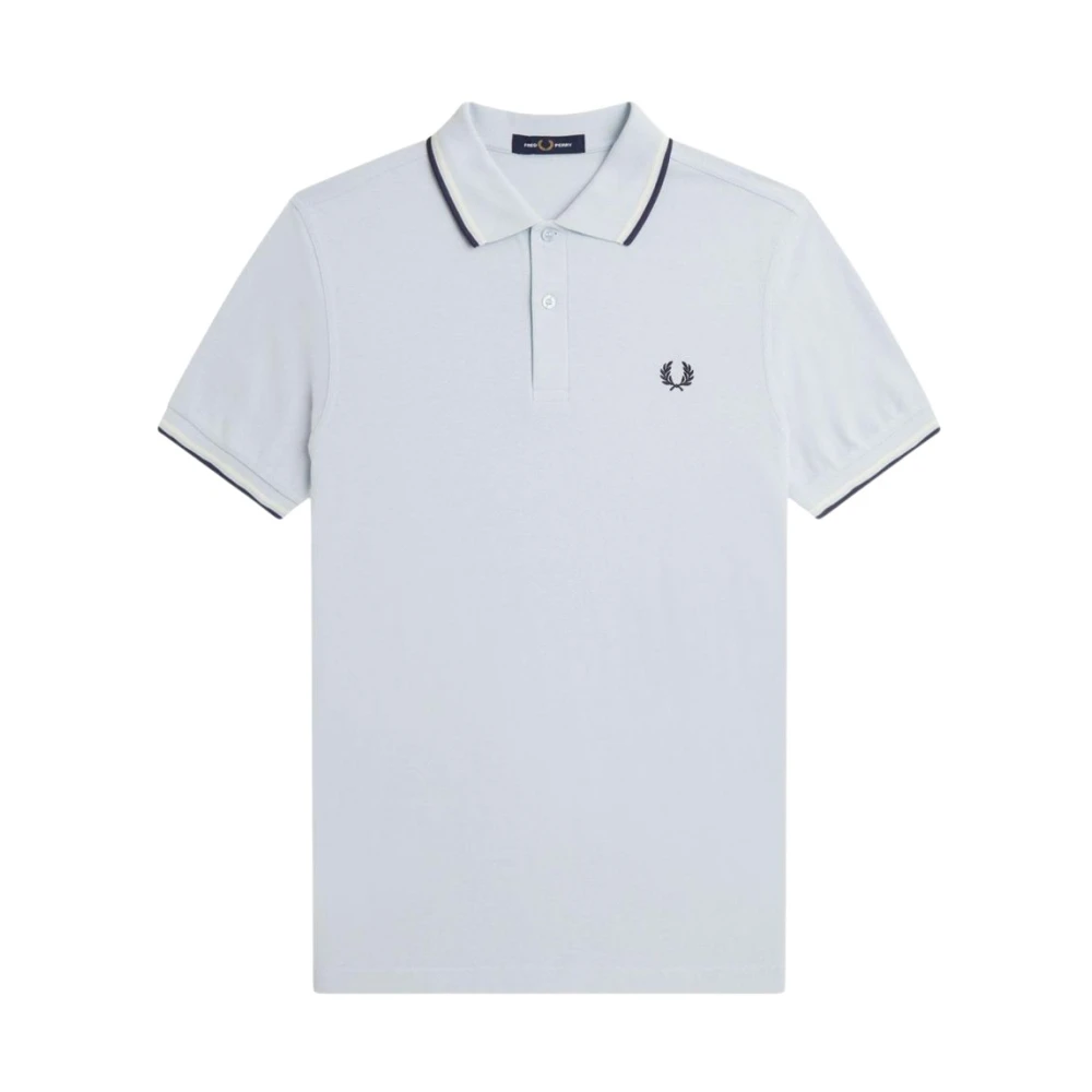 Fred Perry Men's Blue Striped Ribbed Polo Shirt - Polo Shirts - 3XL - Tops