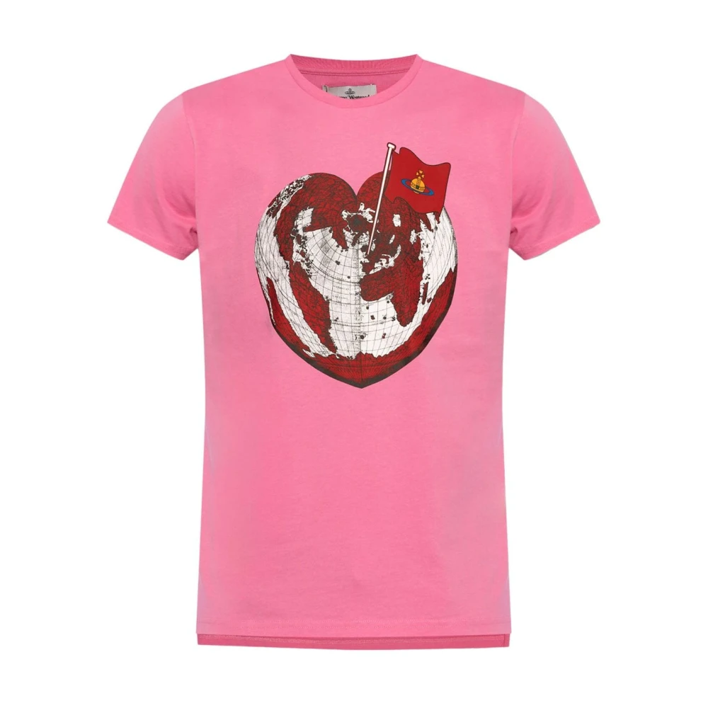 Vivienne Westwood Roze Logo Print Jersey T-shirt Pink Heren