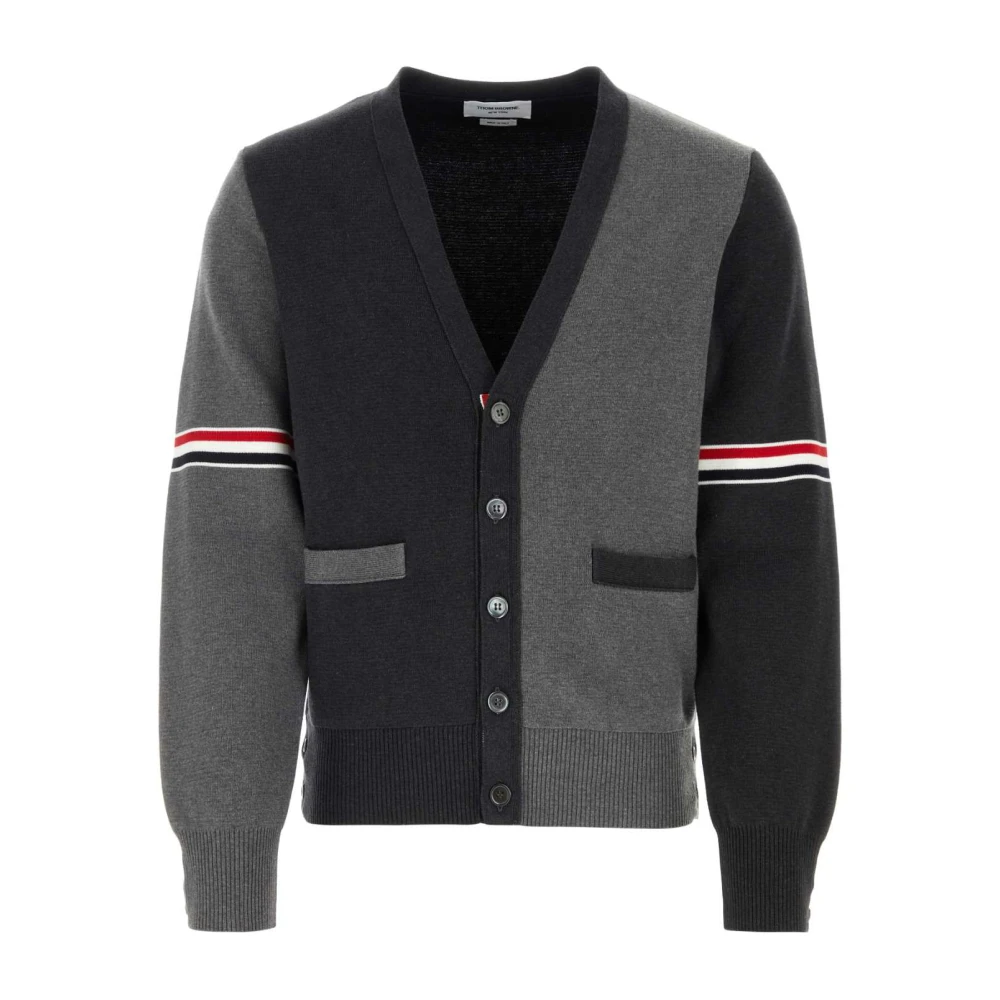 Thom Browne Men's Multicolor Cardigans, Xl, Stylish Two-Tone Cotton Cardigan