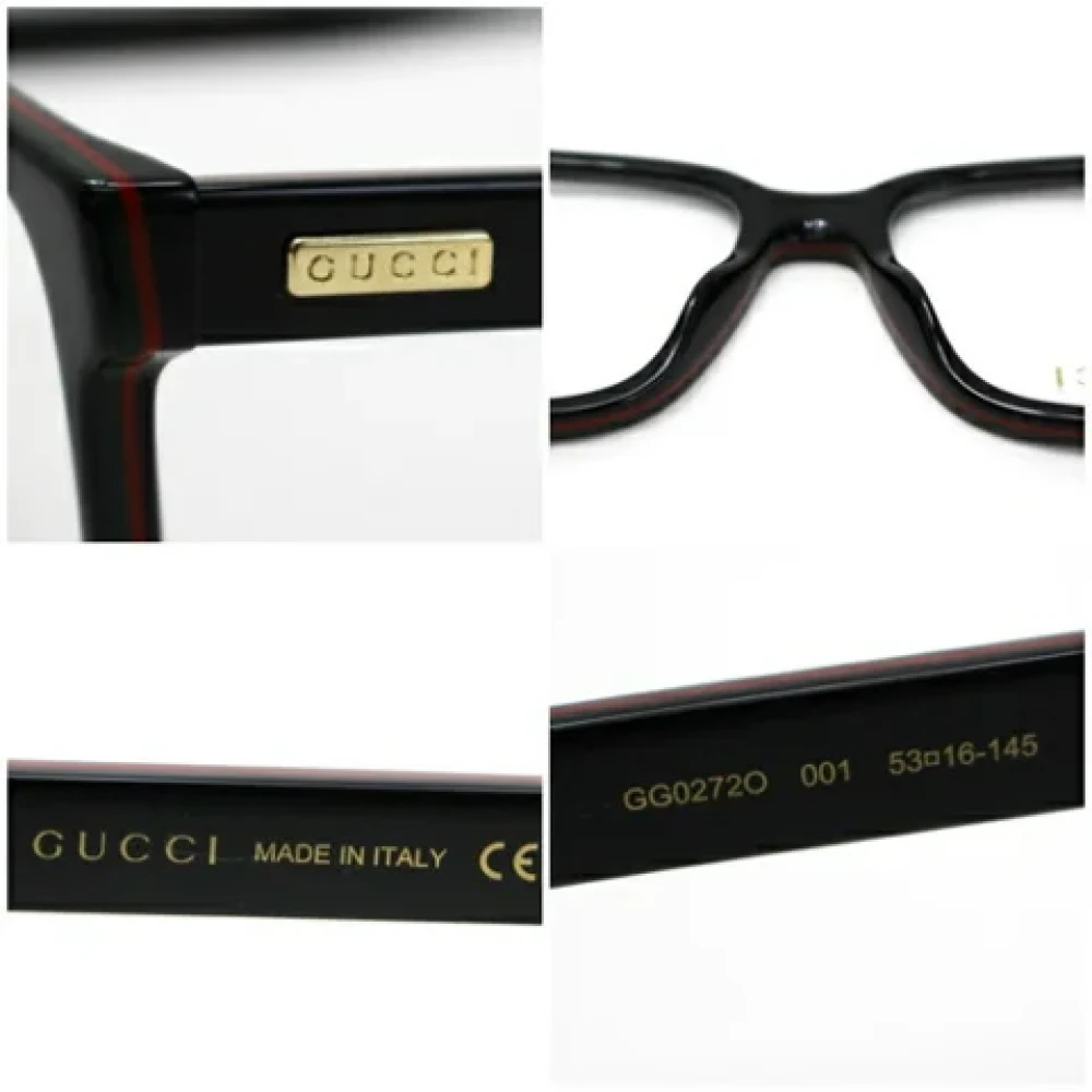 Gucci Vintage Tweedehands plastic zonnebril Black Dames