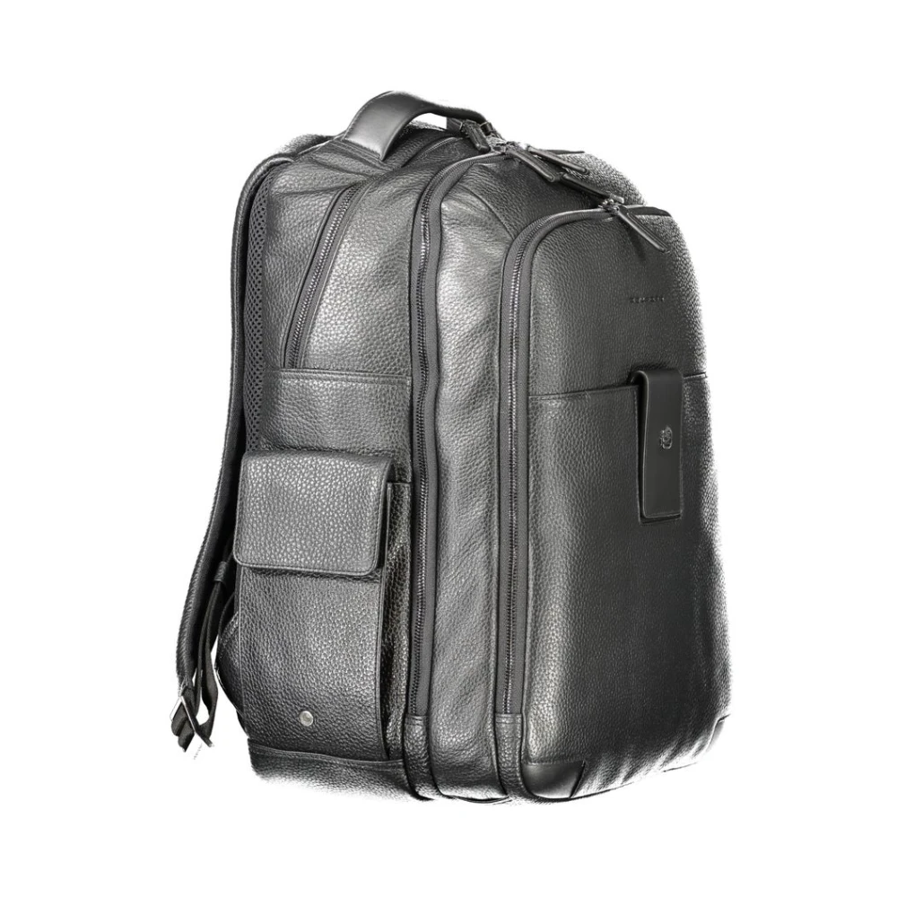 Piquadro Zwarte Leren Rugzak Black Heren
