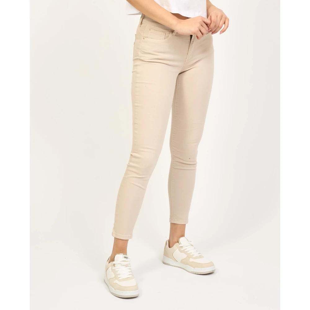 Fracomina Skinny Push Up Jeans in Lichtblauw Beige Dames