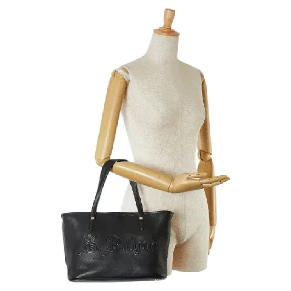 Bvlgari Vintage Pre-owned Leather handbags Black Dames