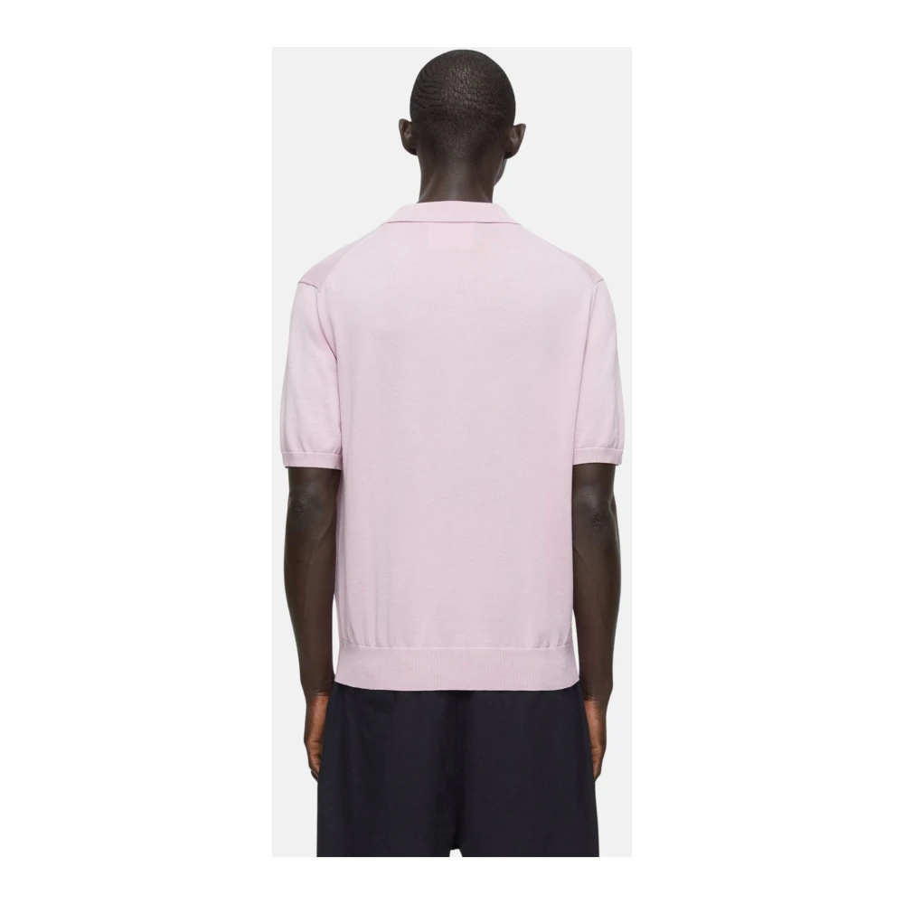 closed Katoenen Jersey Polo Shirt met 4 Knopen Pink Heren
