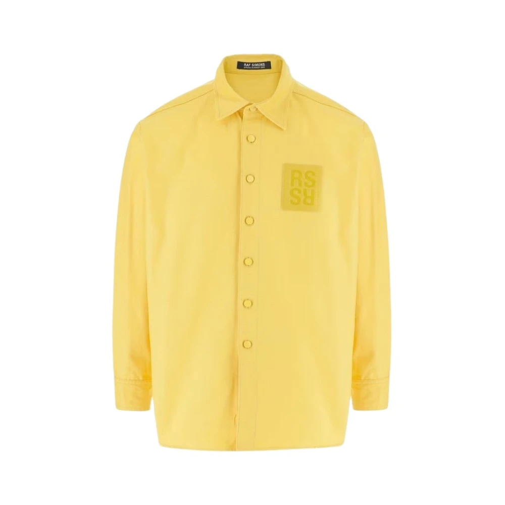 Raf Simons Gele Shirts met Logo Patch Yellow Heren
