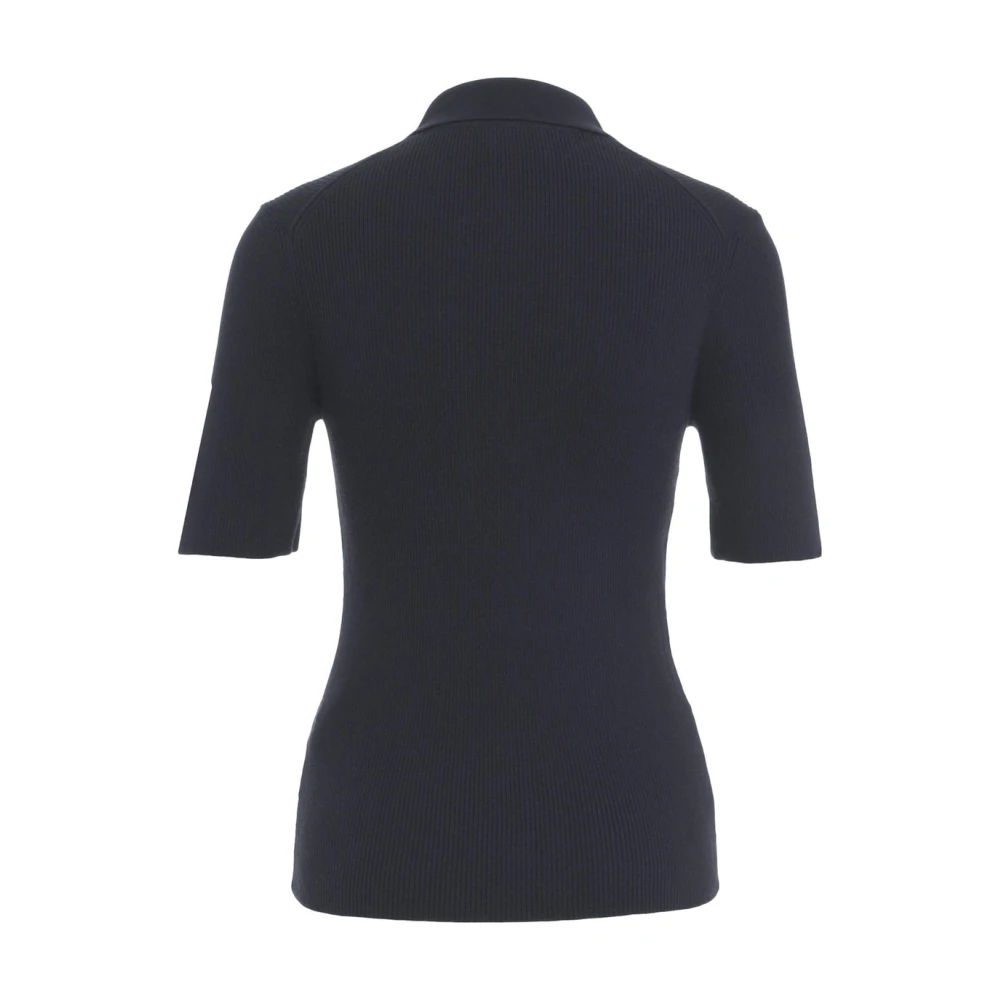 closed Blauwe Cashmere Blend Polo Tee Blue Dames
