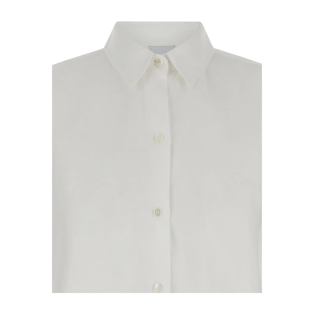 Plain Units Klassieke Witte Linnen Overhemd Oversized Fit White Dames