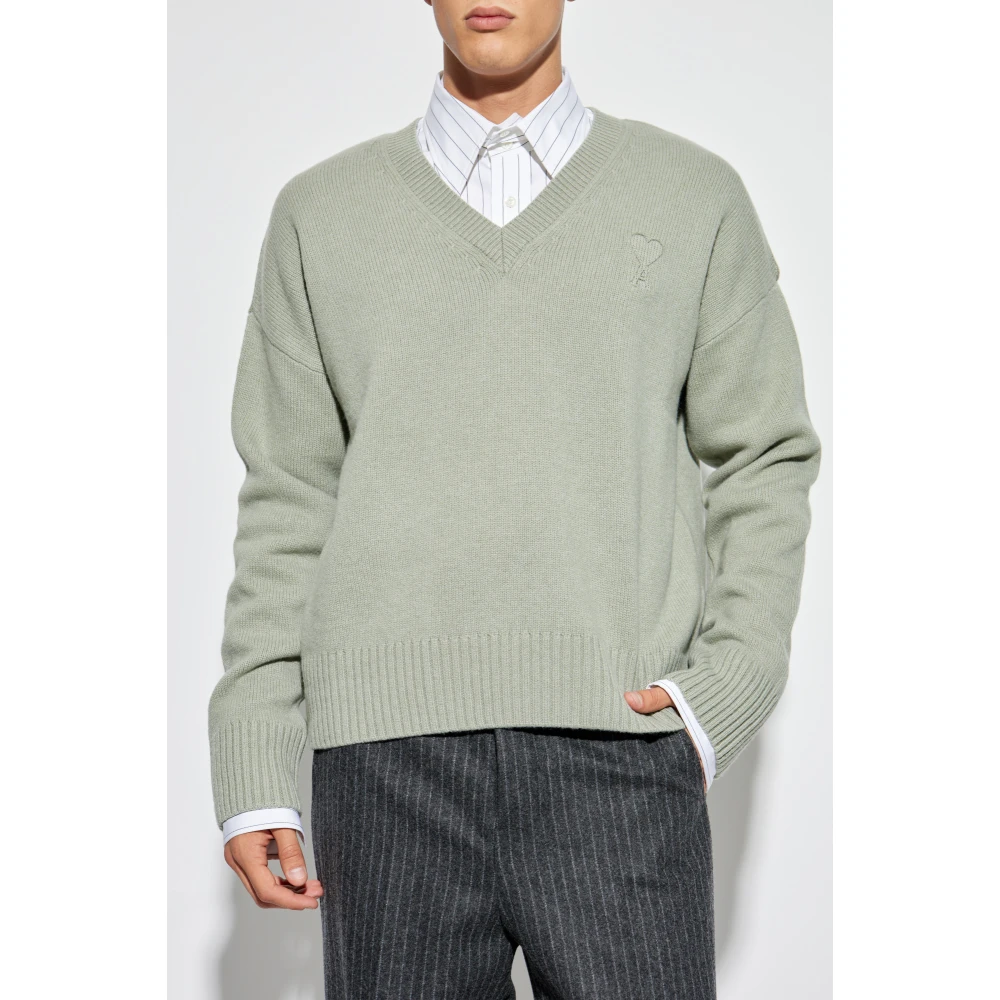 Ami Paris Trui met logo Green Heren