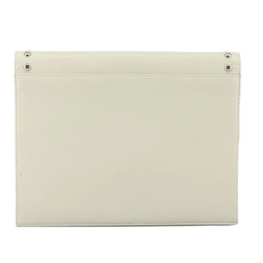Saint Laurent Vintage Pre-owned Leather clutches Beige Dames
