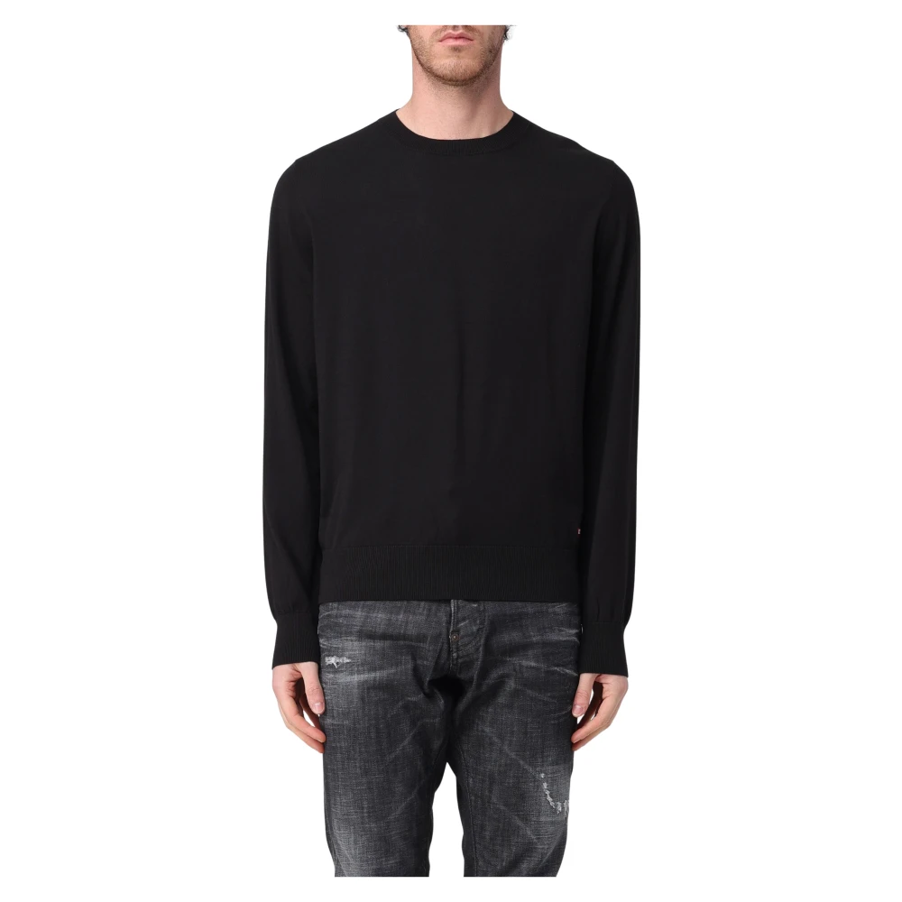 Dsquared2 Men's Black Relax Fit Crewneck Sweaters