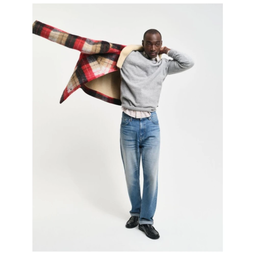 Gant Ultra-Fijne Wol Ronde Hals Trui Gray Heren