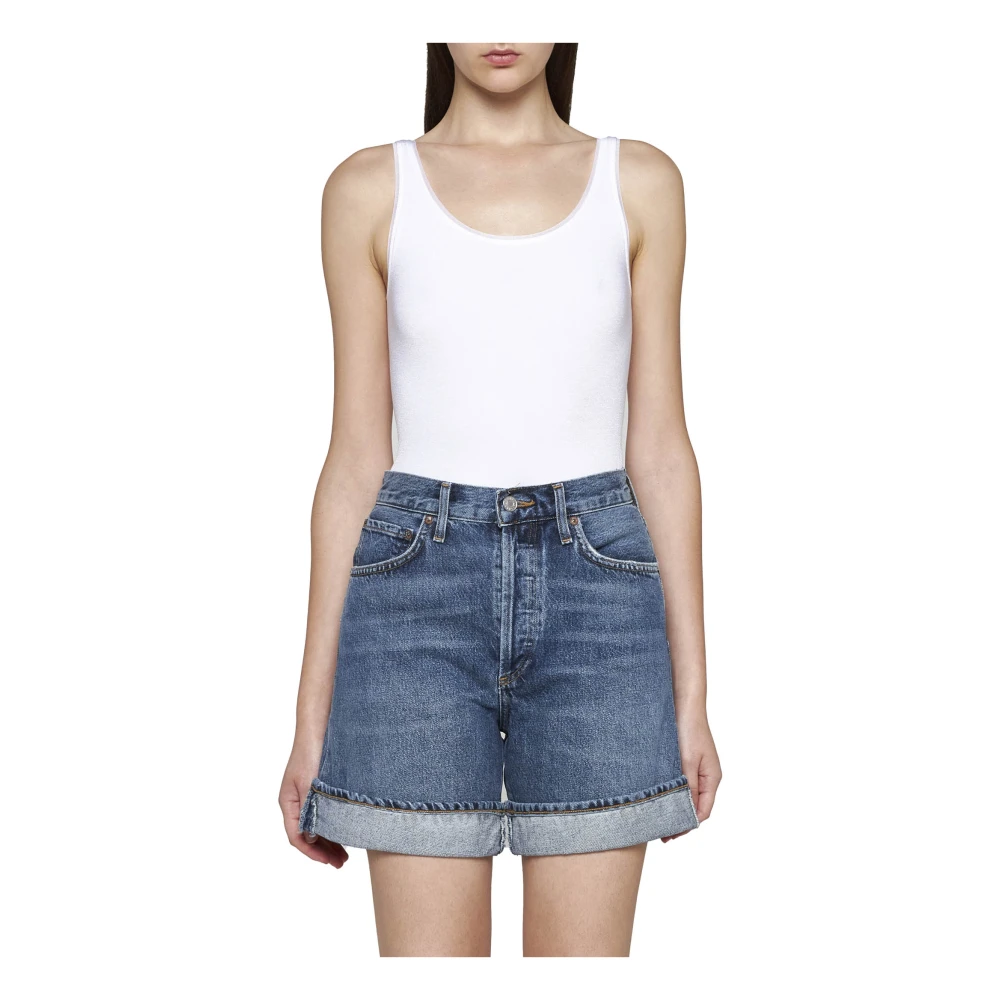 Agolde Denim Shorts Blue Dames