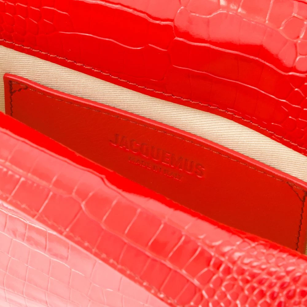 Jacquemus Rode Leren Ronde C Clutch Tas Red Dames
