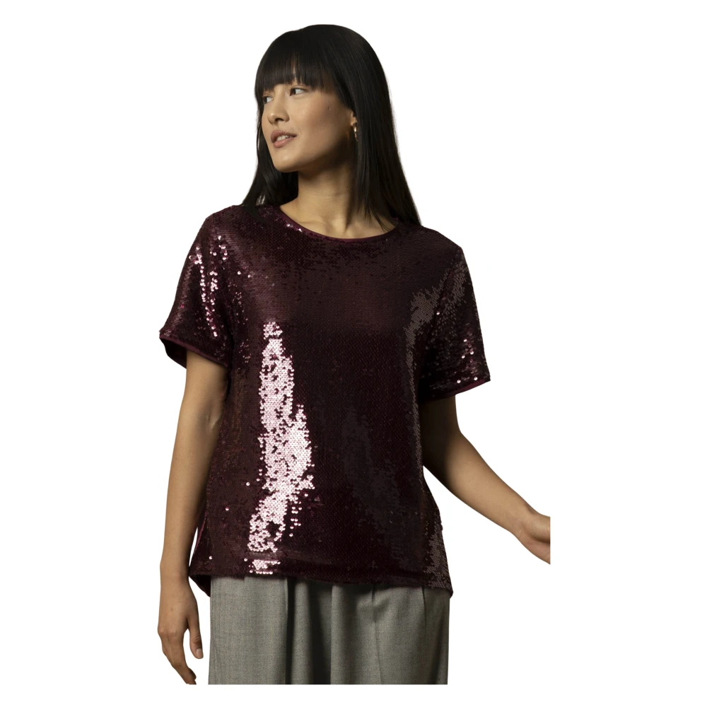 Kocca Women's Red Sequin Cove Short Sleeved Blouse - Blouses - Xl - Blouses & Shirts