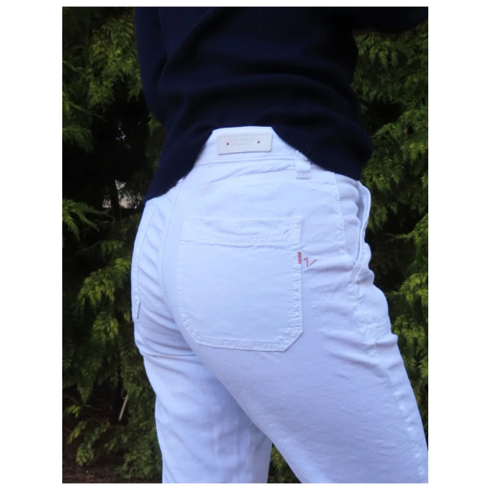 Islow Morgane Slim Hoge Taille Worker Broek White Dames