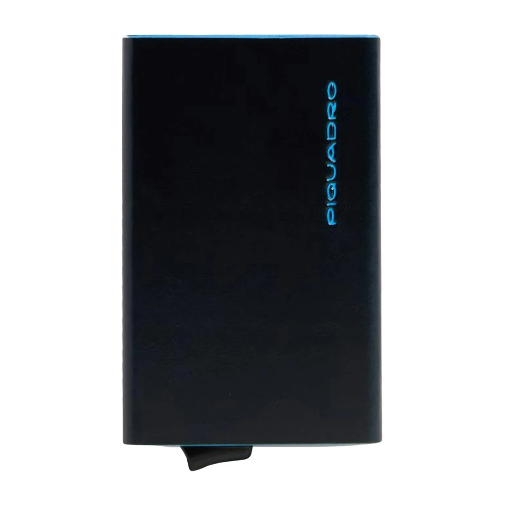 Piquadro Mannelijk Blauw Accessoires Heren, One Size, Leer, Pop-Up Kaarthouder