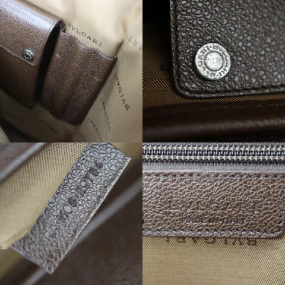 Bvlgari Vintage Pre-owned Leather shoulder-bags Brown Dames