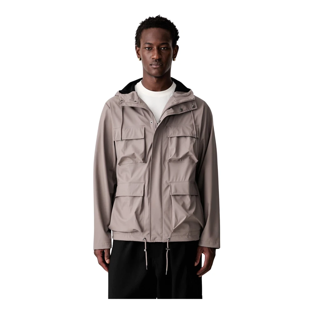Rains Uomo Marrone Uomini, Giacca Leggera, Giacca Con Tasche W3 Unisex 12210, (L) - Immagine 5