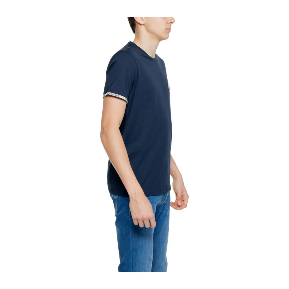 Emporio Armani Blauw Katoen Crew Neck T-Shirt Blue Heren