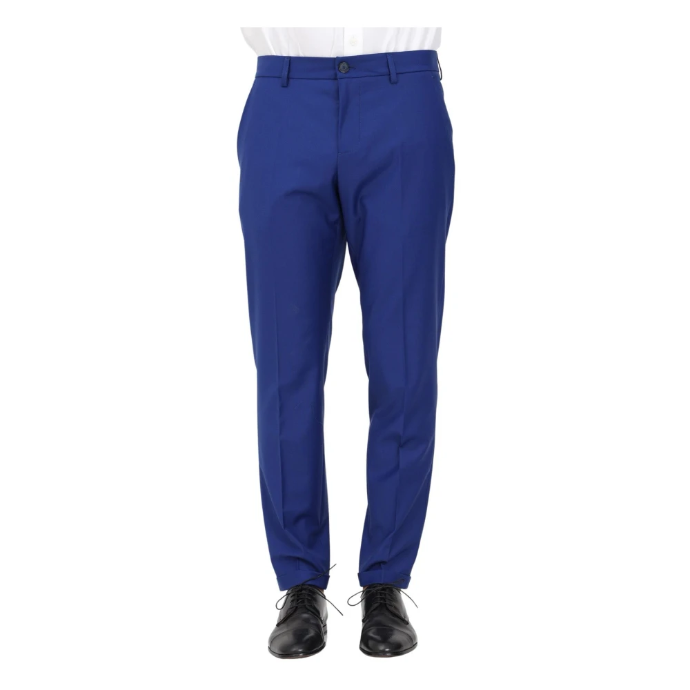 Patrizia Pepe Herren Blau Elegante Wollmischung Stretchhose
