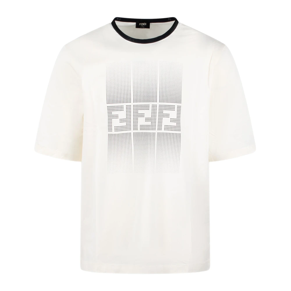 Fendi Gradient Print T-Shirt Casual Stijl White Heren