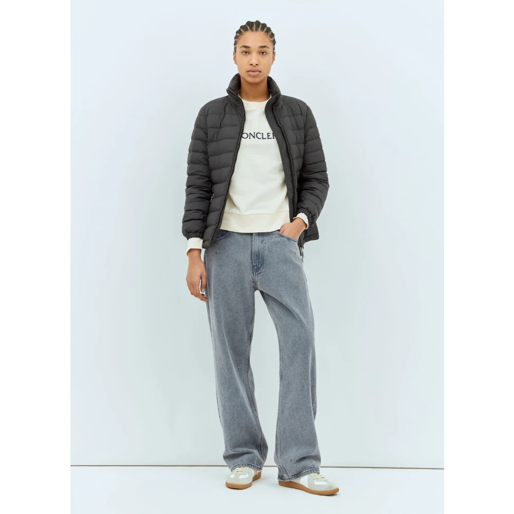 Moncler Gewatteerd Donsjack met Opstaande Kraag Black Dames
